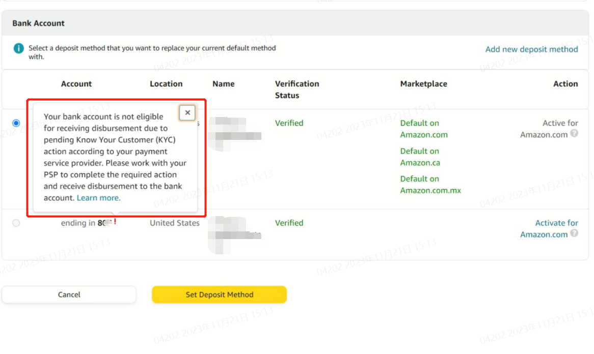 What If Amazon Says My Bank Account Is Not Eligible For Receiving Disbursement LianLian Global